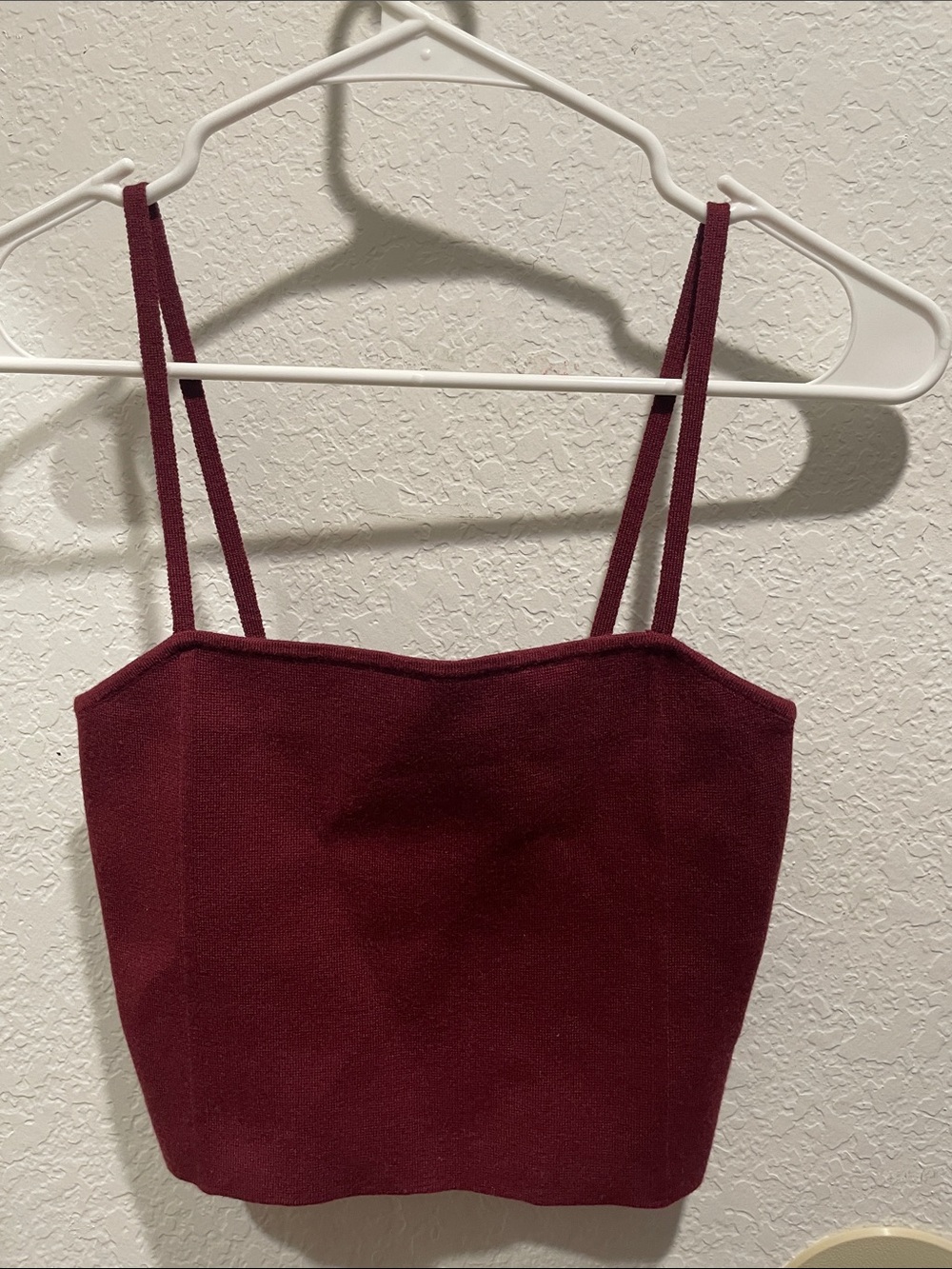 Express Women's Wine Burgundy Cropped Camisole